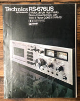 Technics RS-676US Cassette 5pg Dealer Brochure *Orig*