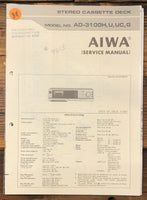 Aiwa AD-3100 H U UC G Cassette  Service Manual *Original*