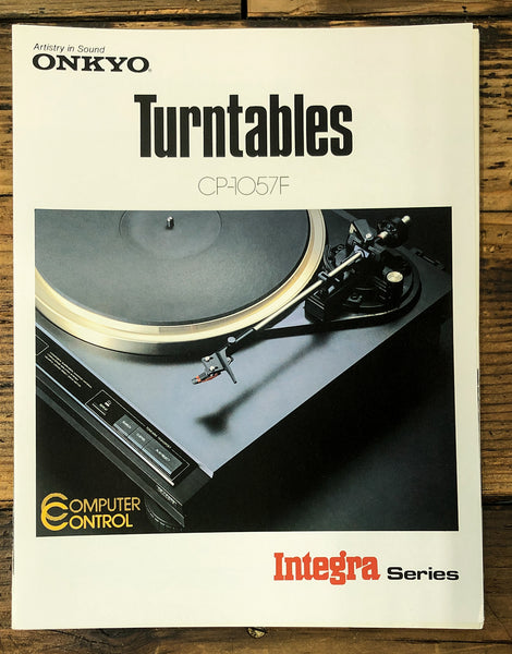 Onkyo CP-1057F Integra Turntable 3 pg Dealer Brochure  *Original*