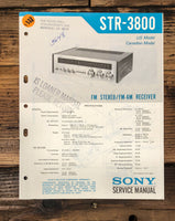 Sony STR-3800 Receiver Service Manual *Original*
