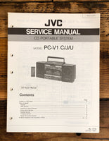 JVC PC-V1 Stereo / Boombox CD Repair Service Manual *Original*