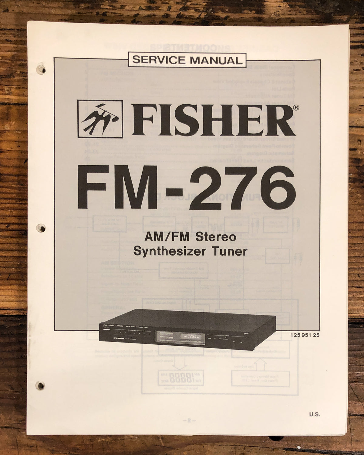 Fisher FM-276 Tuner  Service Manual *Original*