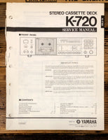 Yamaha K-720 Cassette  Service Manual *Original*