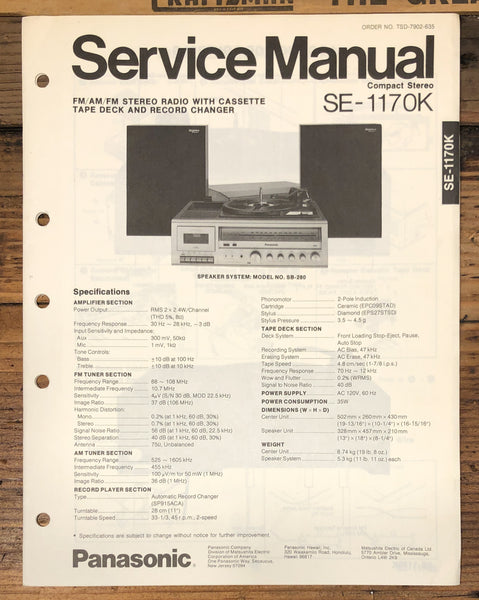 Panasonic SE-1170K  Service Manual *Original*