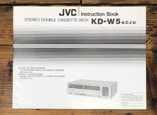 JVC KD-W5 Cassette Owners / User Manual *Original*