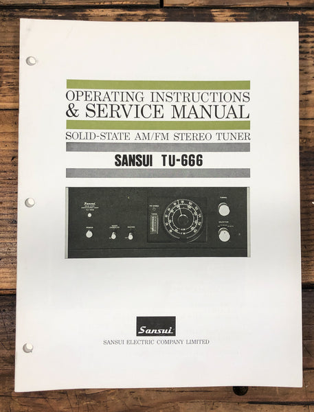 Sansui TU-666 Tuner  Service Manual *Original*