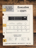 Fisher Executive E971 Console  Service Manual *Original*