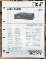 Sony DTC-A7 DAT Deck  Service Manual *Original*