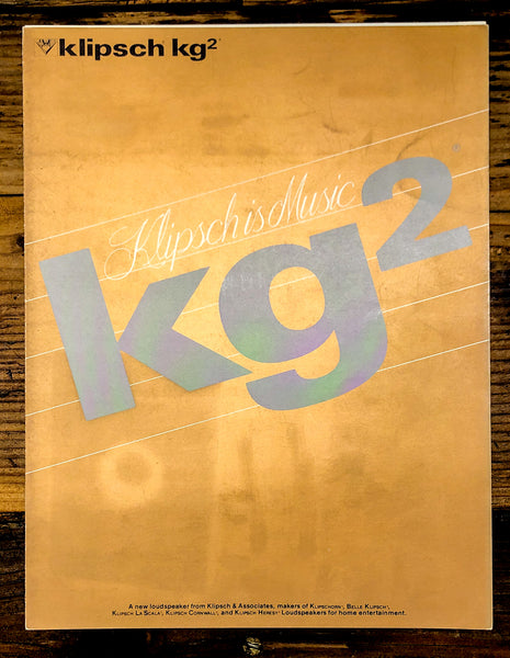 Klipsch KG-2 Speakers 3pg Dealer Brochure *Orig*