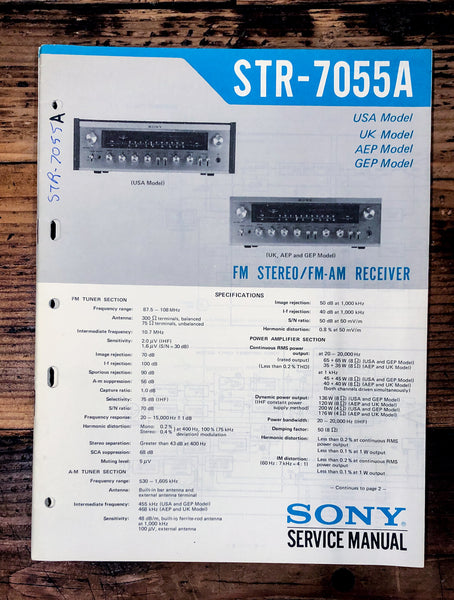 Sony STR-7055A Receiver  Service Manual *Original*