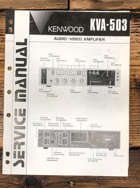 Kenwood KVA-503 AV Amplifier Service Manual *Original*