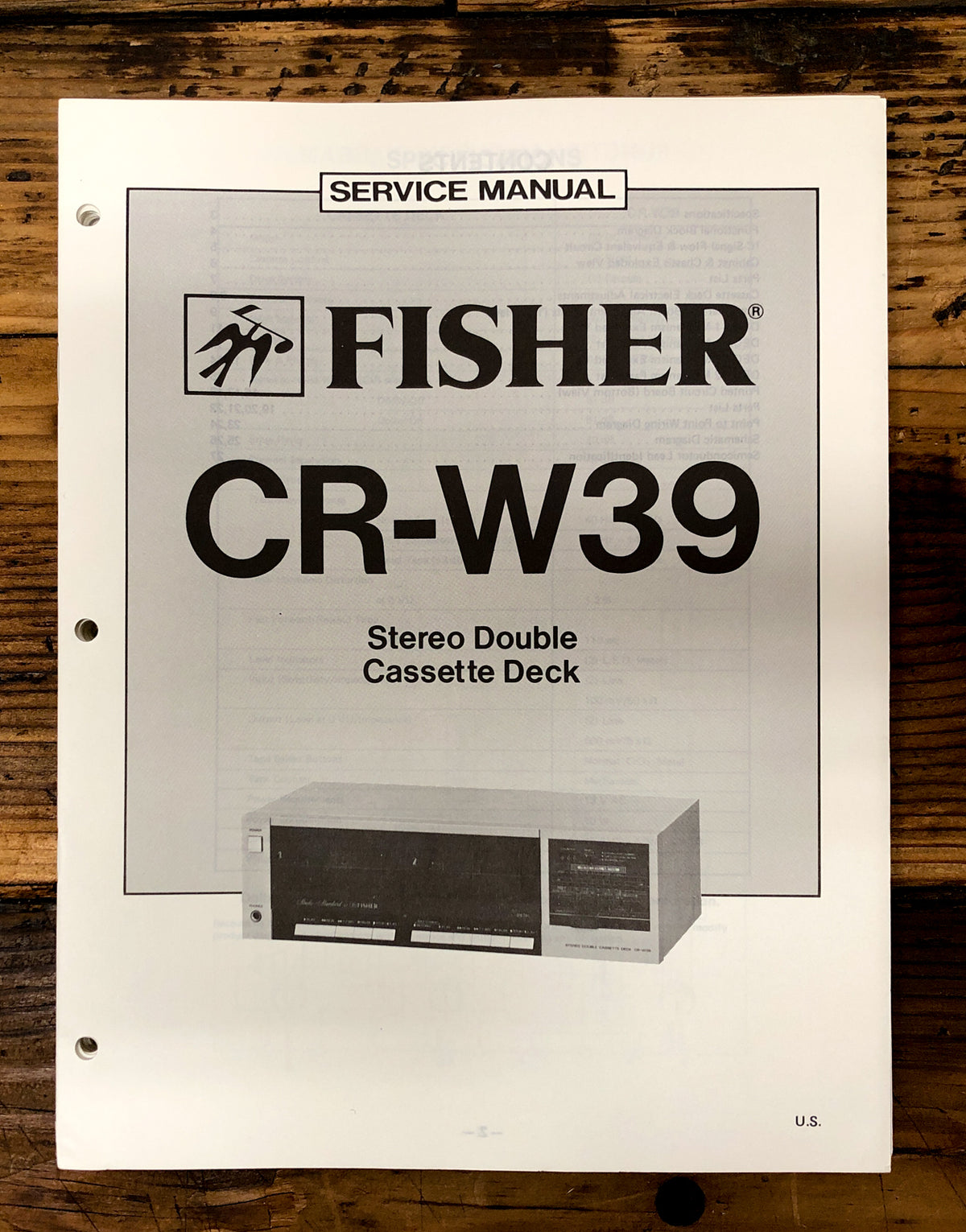 Fisher CR-W39 Cassette Deck  Service Manual *Original*