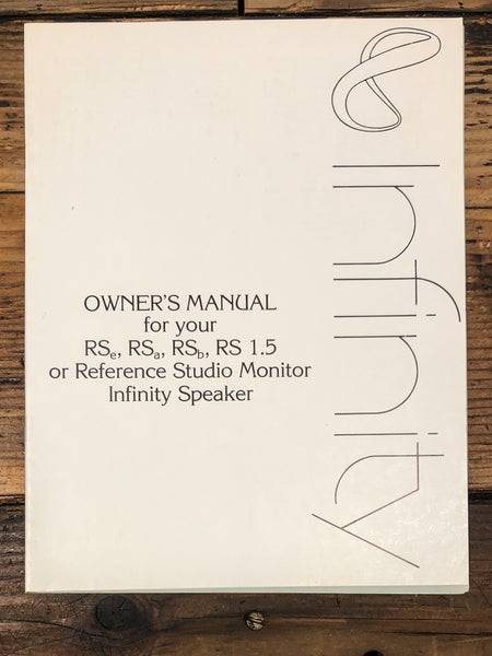 Infinity RSe RSa RSb RS 1.5 Speaker  Owner / User Manual *Original*