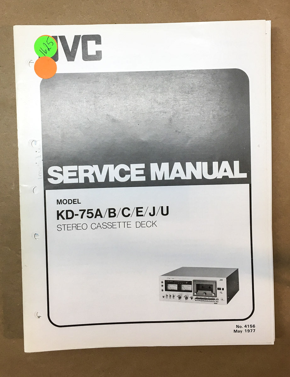 JVC KD-75A Cassette Tape  Service Manual *Original*