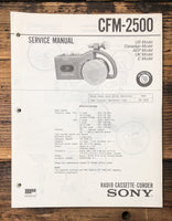 Sony CFM-2500 Radio Cassette  Service Manual *Original*