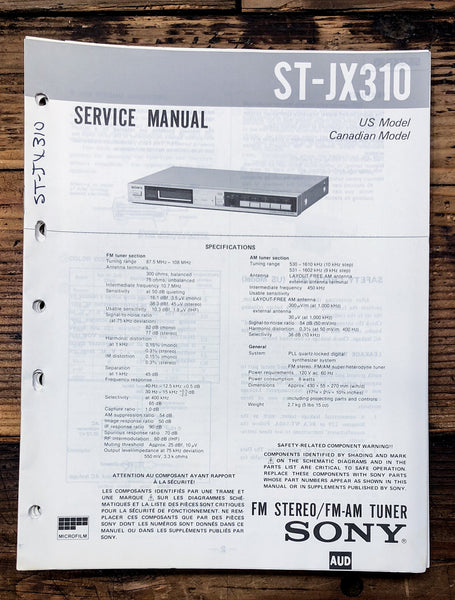 Sony ST-JX310 Tuner  Service Manual *Original*