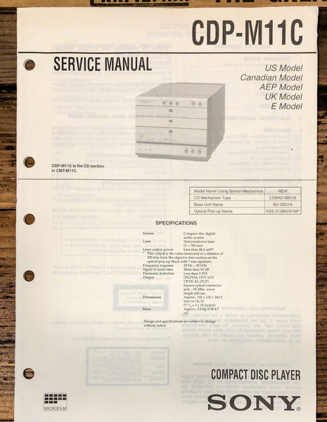 Sony CDP-M11C CD Player  Service Manual *Original*