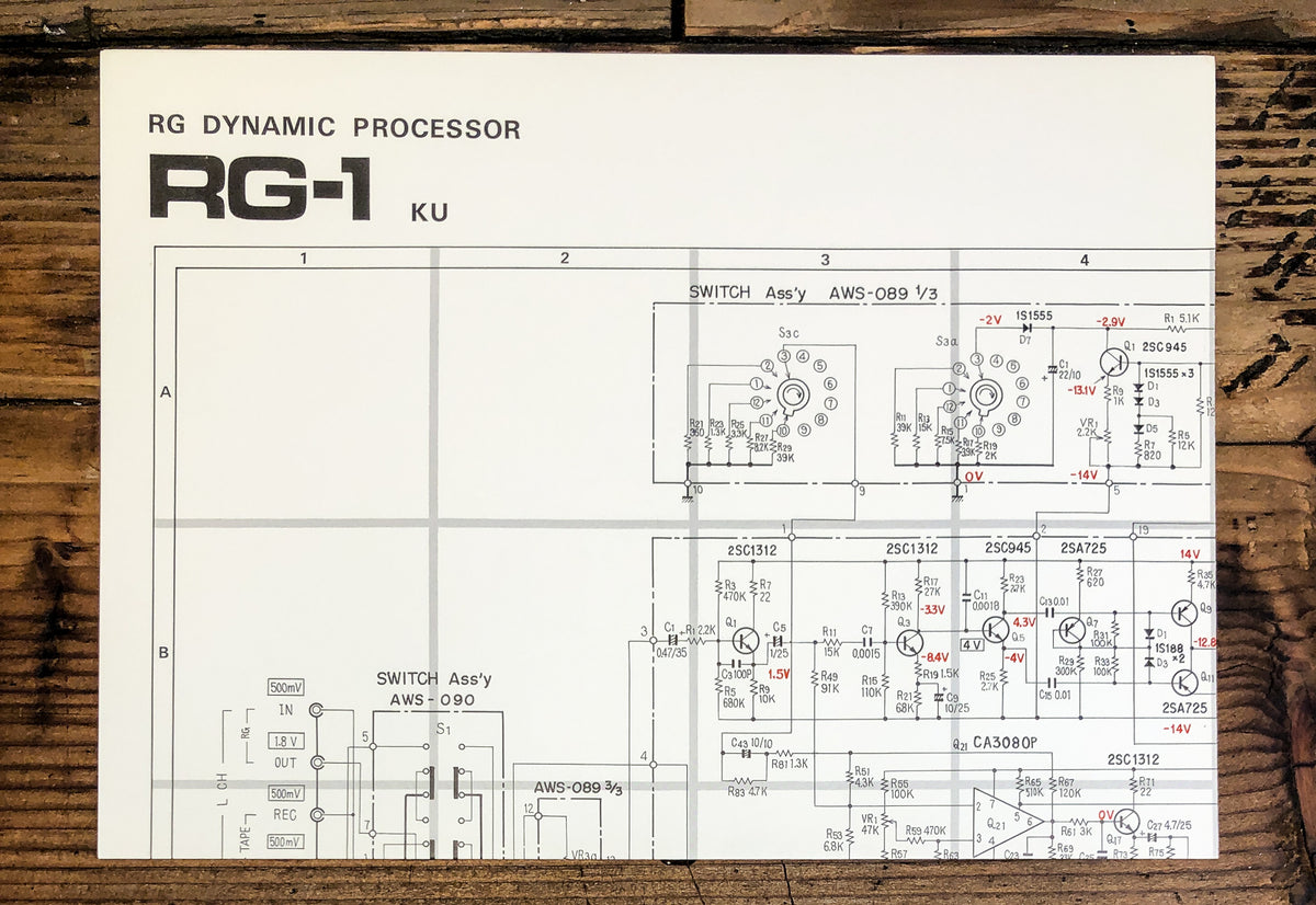 Pioneer RG-1 Dynamic Processor Fold Out Schematic *Original*