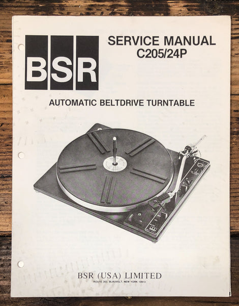 Sony C205 24P Record Player / Turntable  Service Manual *Original*