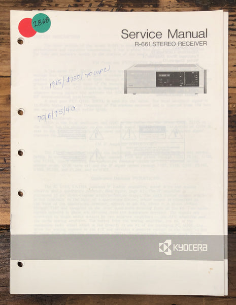 Kyocera R-661 Receiver  Service Manual *Original*