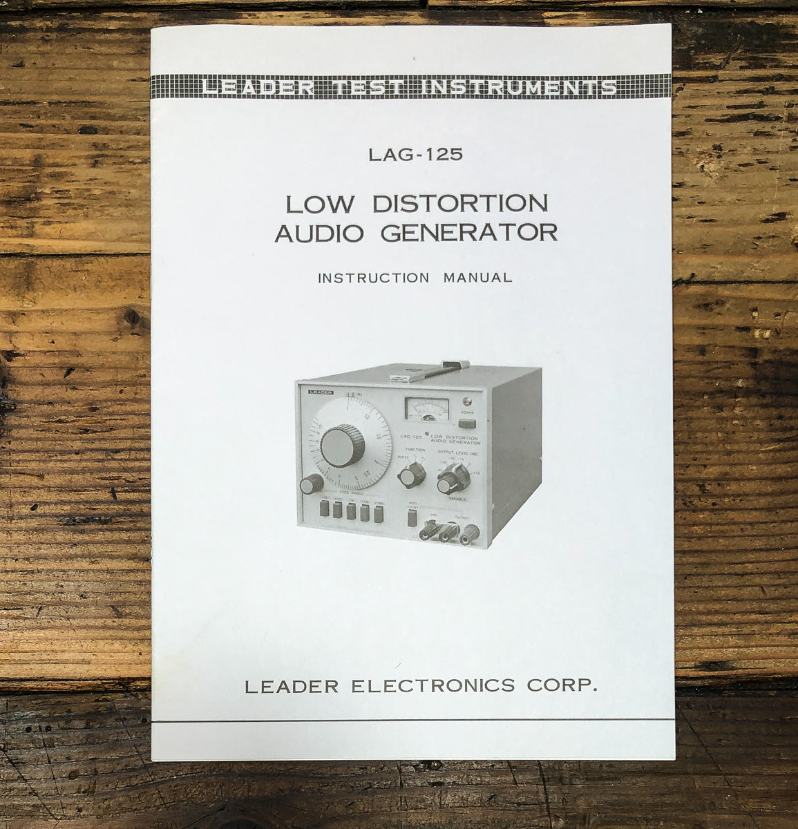 Leader LAG-125 Audio Generator Owners / User Manual *Original*