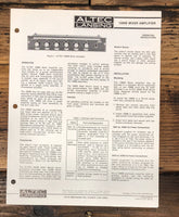 Altec Model 1599B Mixer Amplifier Owners / User Manual *Original*