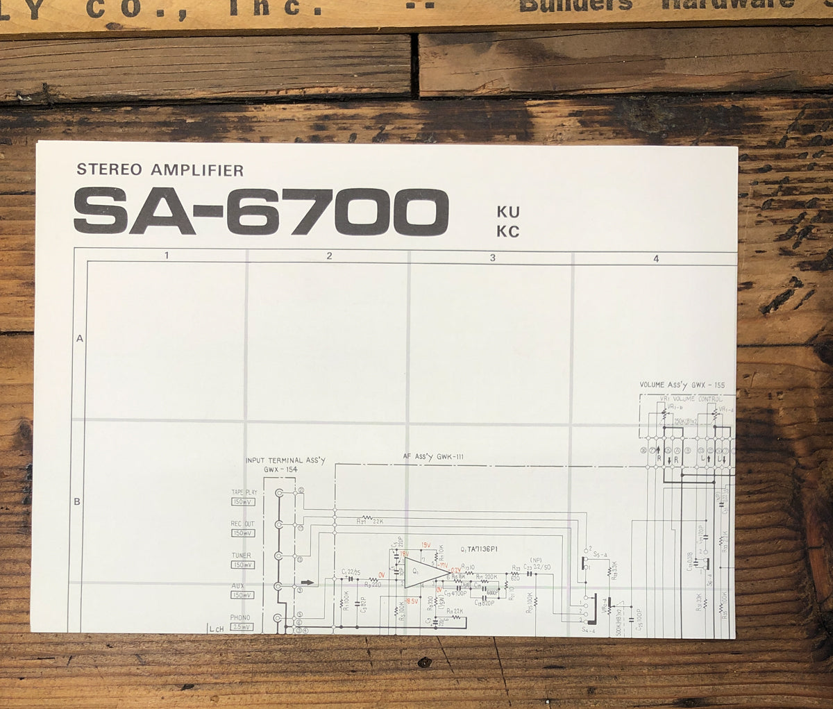 Pioneer SA-6700 Amplifier  Fold Out Schematic *Original*