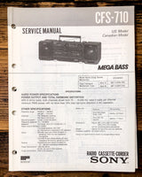 Sony CFS-710 Radio / Stereo  Service Manual *Original*