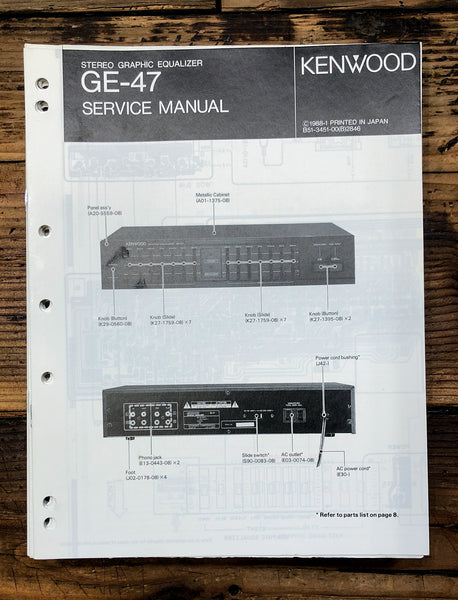 Kenwood GE-47 Equalizer  Service Manual *Original*