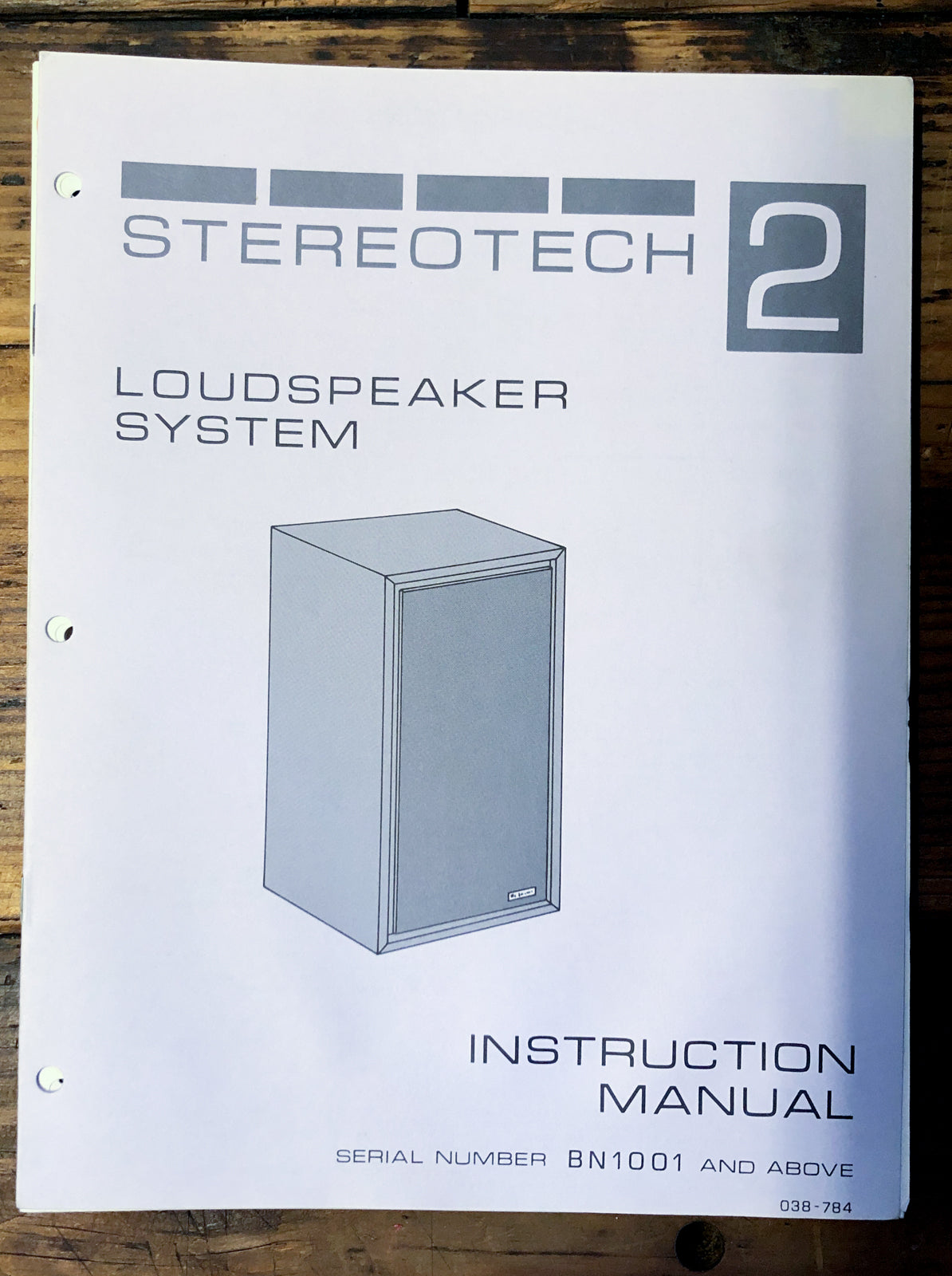 McIntosh / Stereotech Model 2 Speaker  Service Manual *Original*