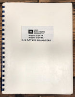 JBL Urei Model 5547A 5549A  Equalizer Service Manual *Original*