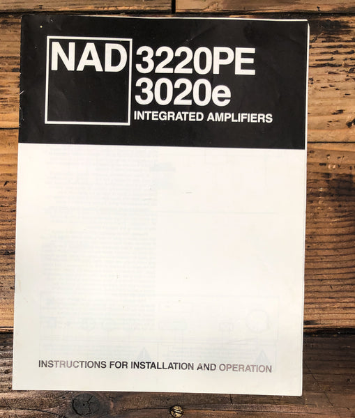 NAD Model 3020e 3220PE Amplifier Service Manual *Original*