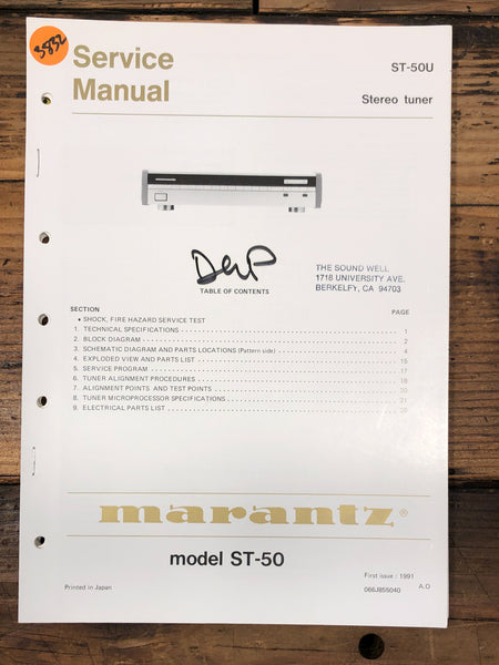 Marantz ST-50 ST-50U Tuner  Service Manual *Original*