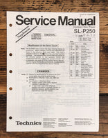 Technics SL-P250 CD Player Supp. Service Manual *Original*