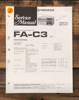 Pioneer FA-C3 Tuner Amplifier  Service Manual *Original*