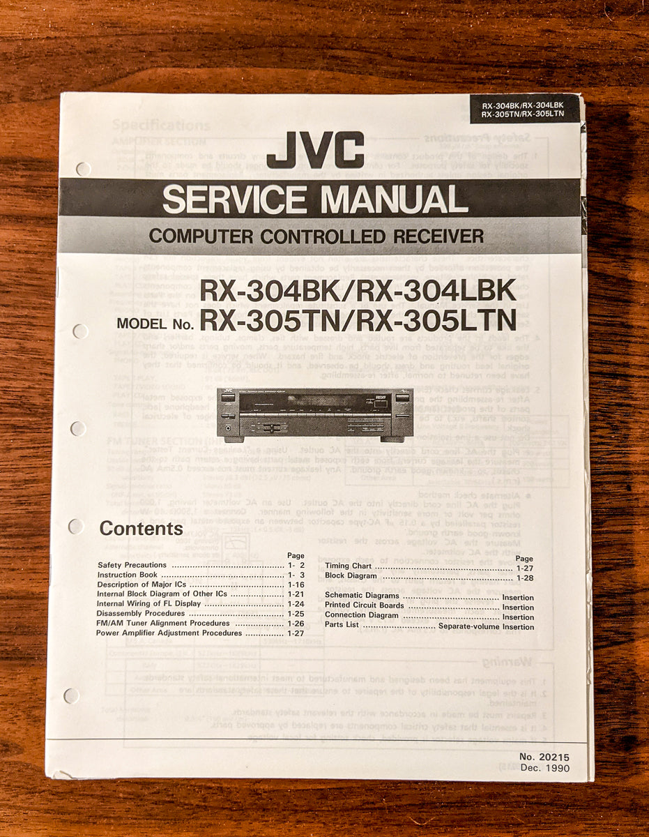 JVC RX-304 RX-305 BK TN Receiver Service Manual *Original*