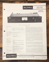 Altec Model 1605A NOALA Control  Owners & Schematic Manual *ORIGINAL*