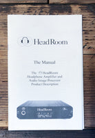 Headroom Headphone Amplifier "The Manual"   Dealer Brochure *Orig*