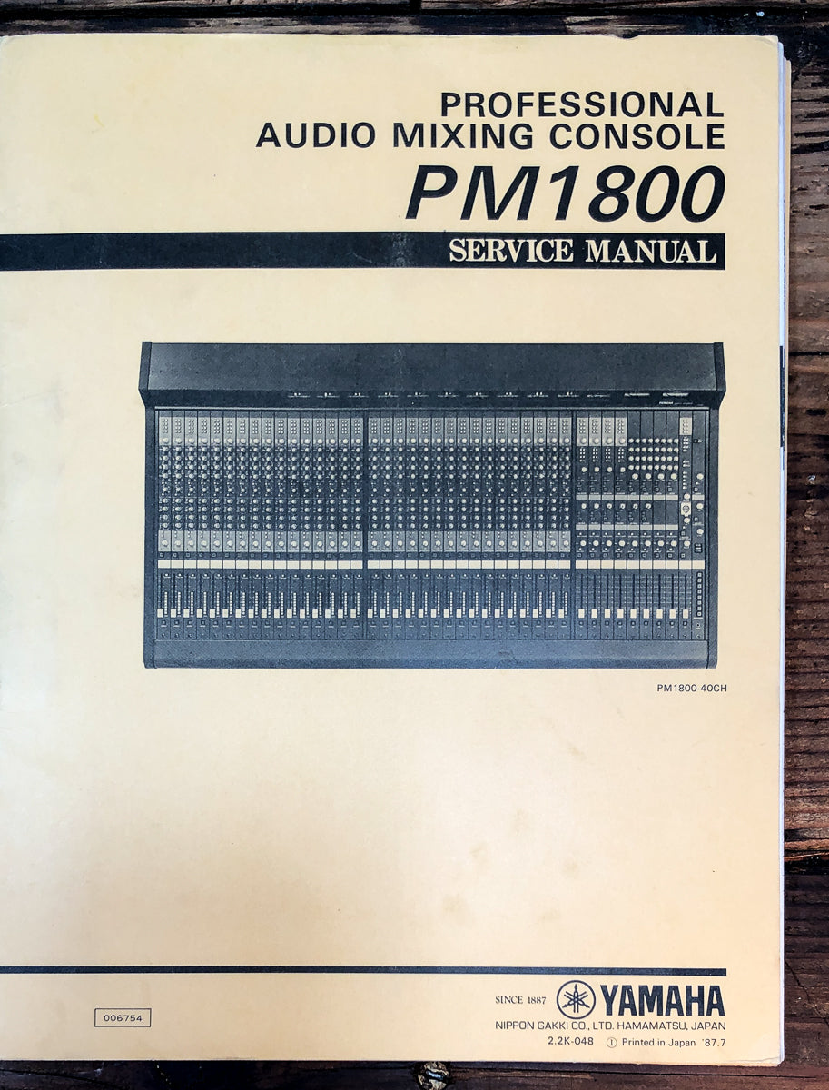 Yamaha PM-1800 PM1800 Mixing Console Service Manual *Original*