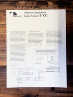 Nakamichi T-100 Audio Analyzer Supp. Service Manual *Original*