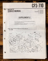 Sony CFS-710 Radio / Stereo Supp. Service Manual *Original*