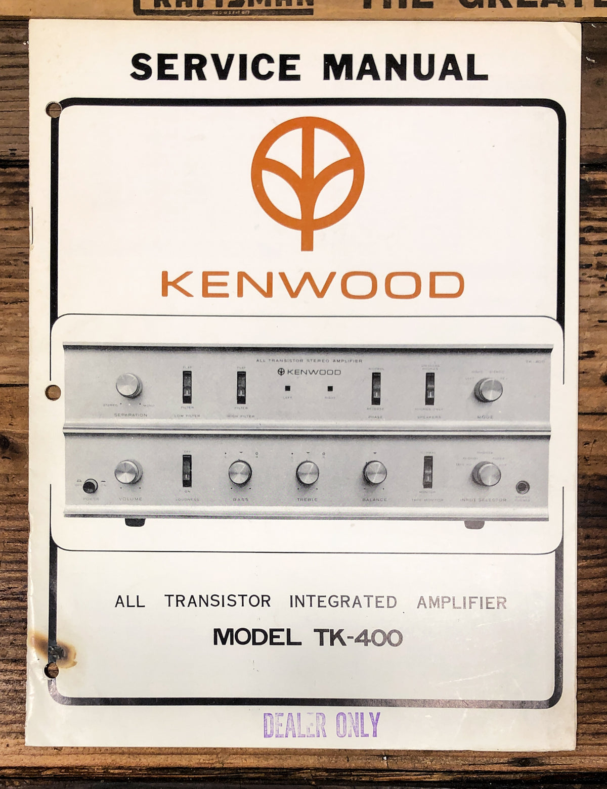 Kenwood TK-400 Amplifier  Service Manual *Original*