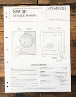 Kenwood SW-30 Sub Woofer  Service Manual *Original*