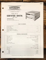 Superscope TD-48 8-Track Service Manual *Original*