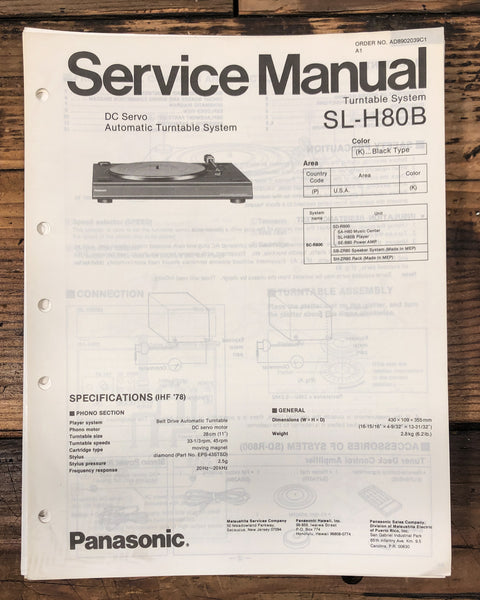 Technics SL-H80B Turntable  Service Manual *Original*