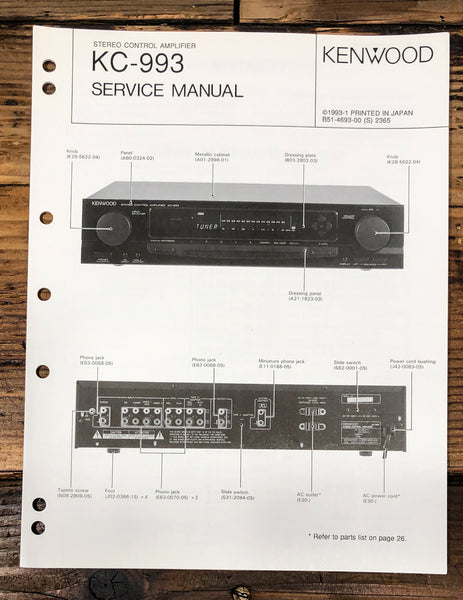 Kenwood KC-993 Preamp / Preamplifier Service Manual *Original*