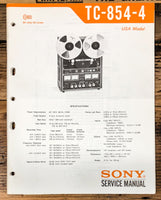 Sony TC-854-4 TC-854 4 Reel to Reel  Service Manual *Original*