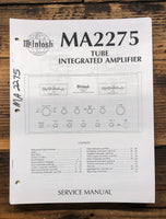 McIntosh MA2275 MA-2275 Tube Amplifier  Service Manual *Original*