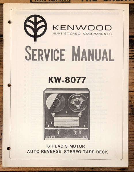 Kenwood KW-8077 Reel to Reel  Service Manual *Original*