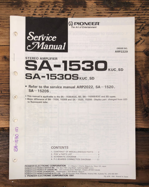 Pioneer SA-1530 SA-1530S Amplifier  Service Manual *Original*